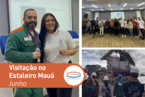 Visitação dos alunos do Henrique Lage nas instalações do Estaleiro Mauá